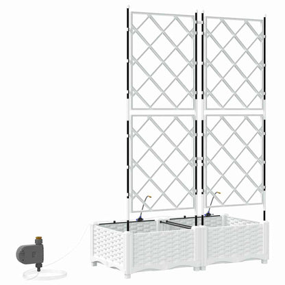 vidaXL Jardinière de jardin 2 pcs blanc acier