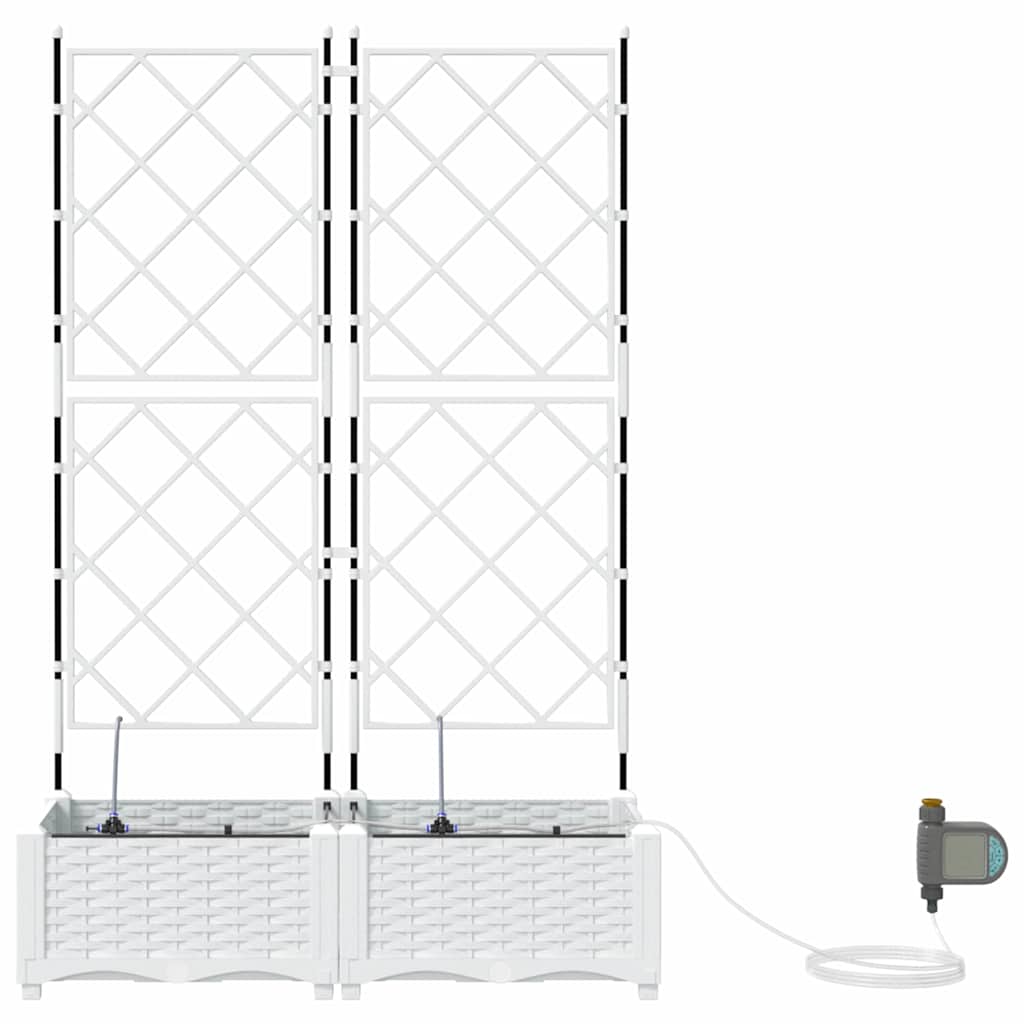 vidaXL Jardinière de jardin 2 pcs blanc acier