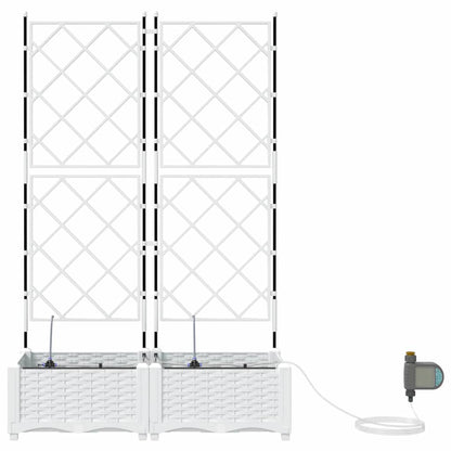 vidaXL Jardinière de jardin 2 pcs blanc acier