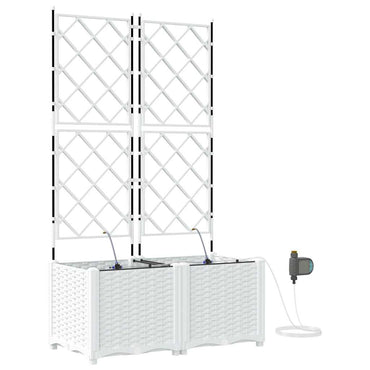 vidaXL Jardinière de jardin 2 pcs blanc acier