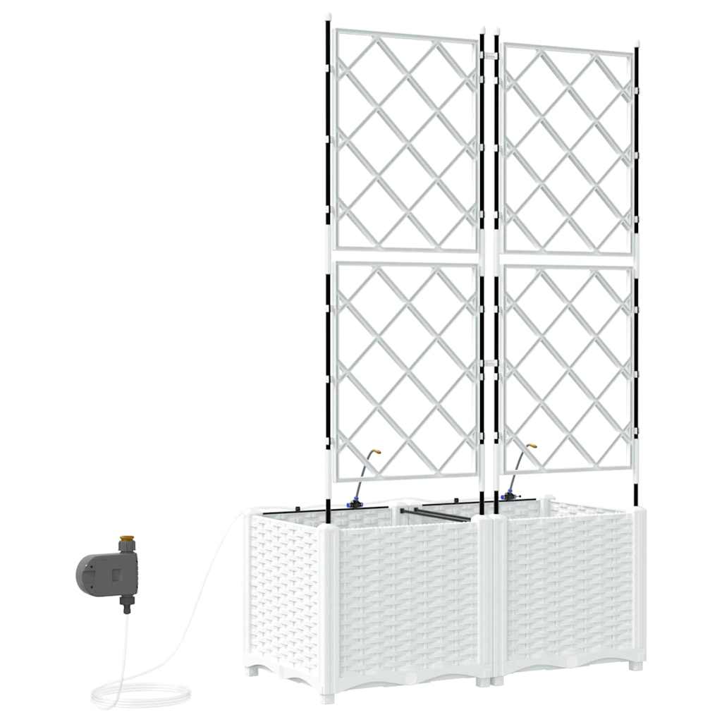 vidaXL Garten-Pflanzgefäß 2 pcs Weiß Stahl