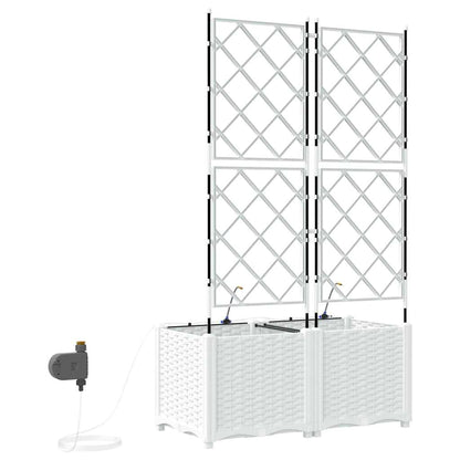 vidaXL Garten-Pflanzgefäß 2 pcs Weiß Stahl