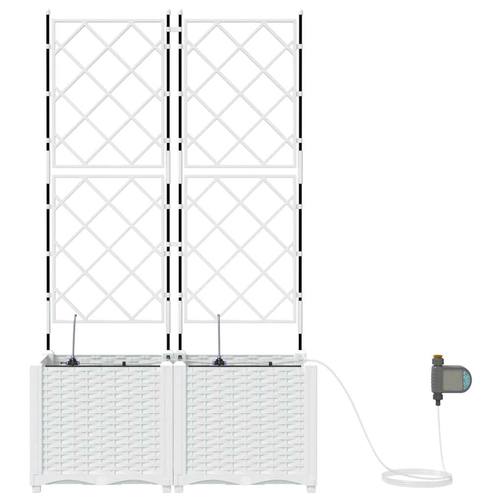 vidaXL Garten-Pflanzgefäß 2 pcs Weiß Stahl