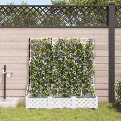 vidaXL Jardinière de jardin 3 pcs Acier blanc