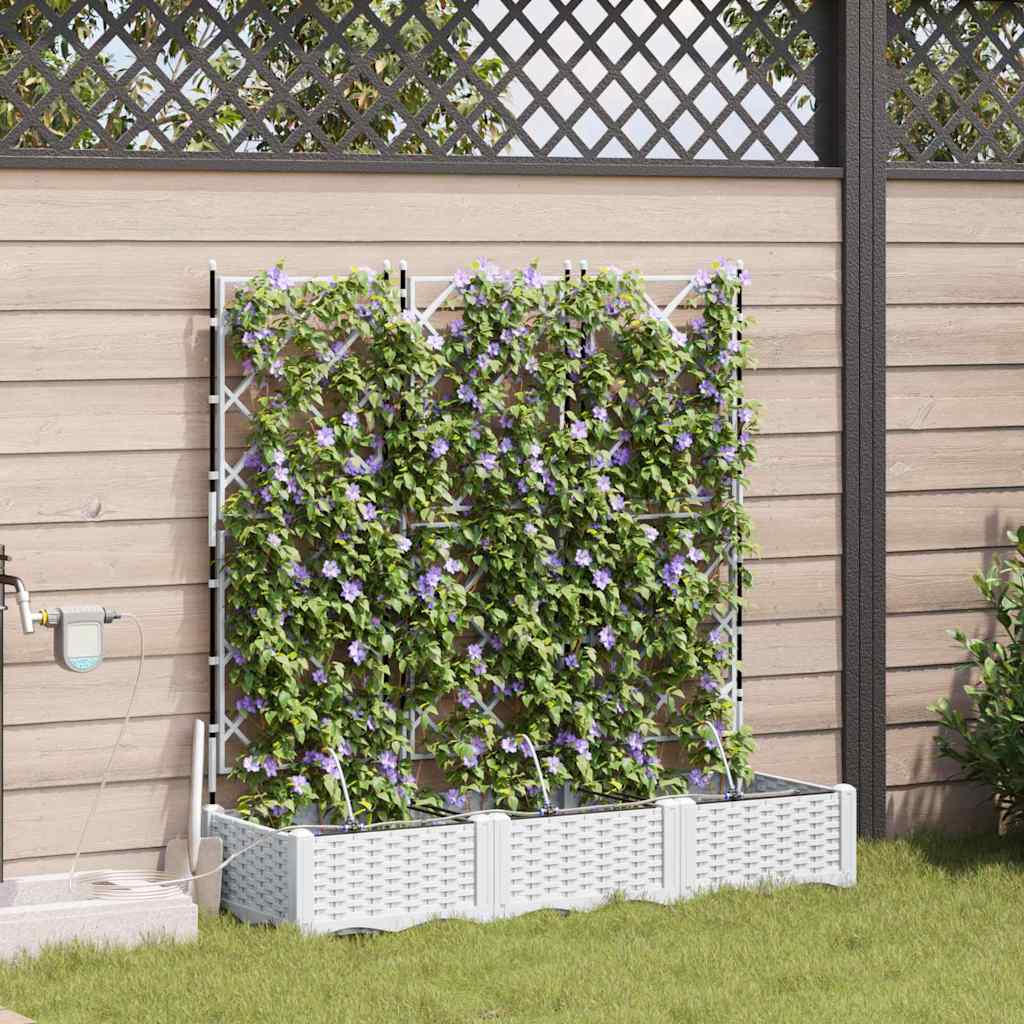 vidaXL Jardinière de jardin 3 pcs Acier blanc