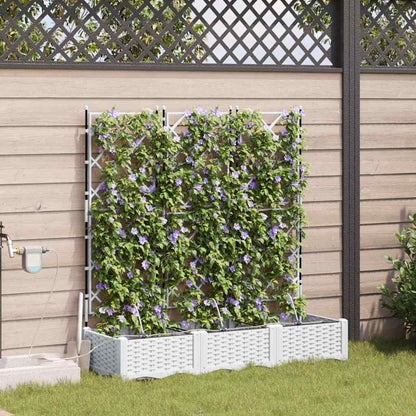 vidaXL Jardinière de jardin 3 pcs Acier blanc