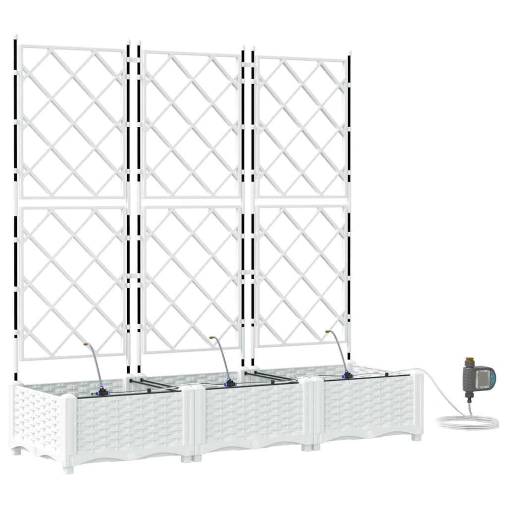 vidaXL Jardinière de jardin 3 pcs Acier blanc