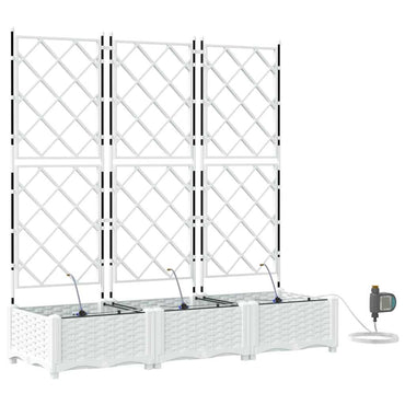 vidaXL Jardinière de jardin 3 pcs Acier blanc