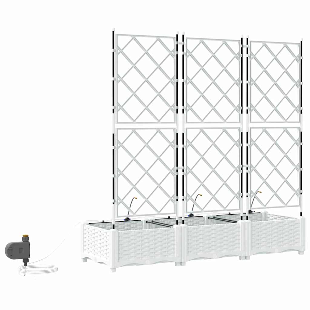 vidaXL Jardinière de jardin 3 pcs Acier blanc
