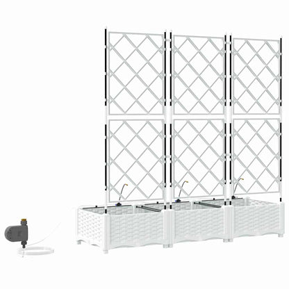 vidaXL Jardinière de jardin 3 pcs Acier blanc