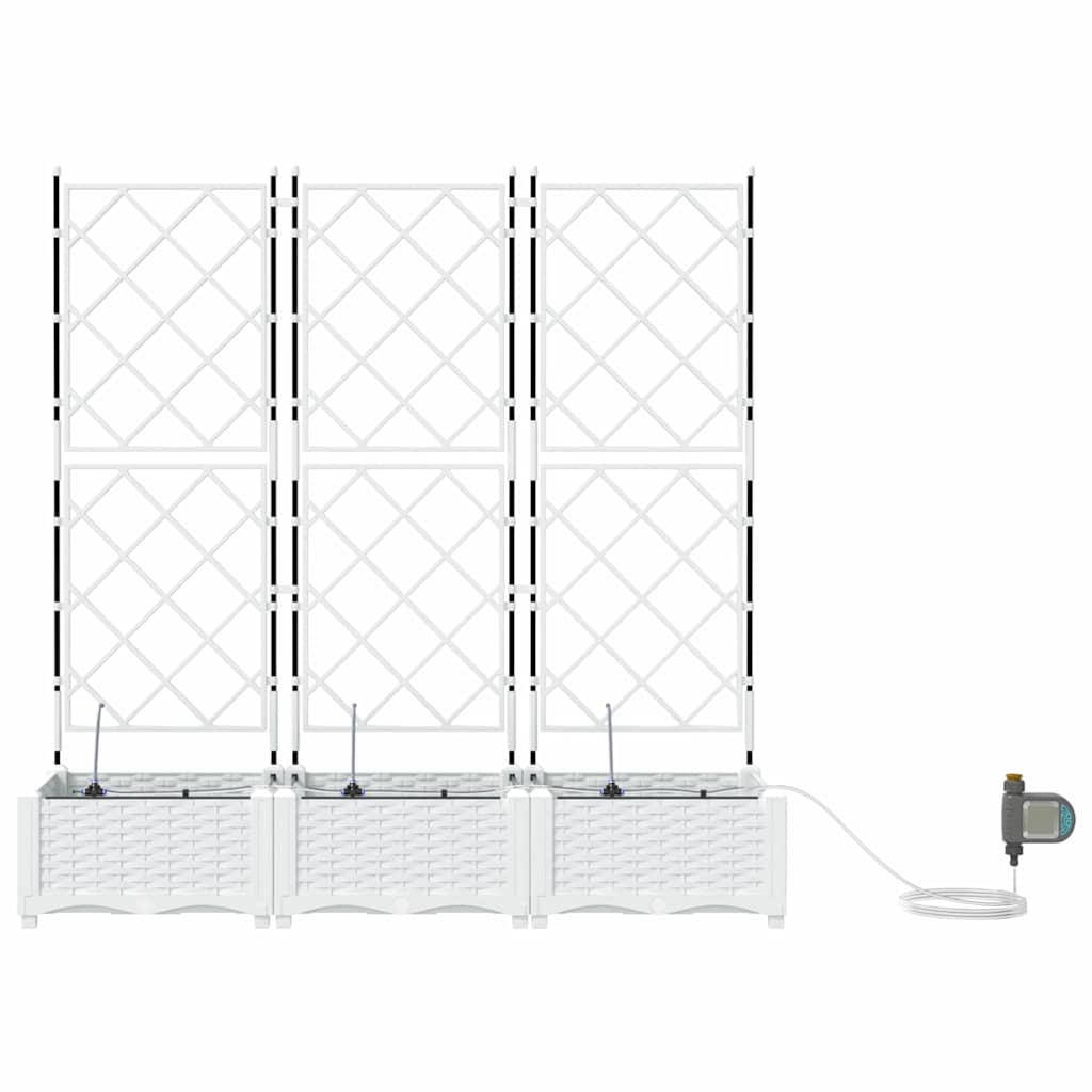 vidaXL Jardinière de jardin 3 pcs Acier blanc