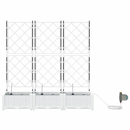 vidaXL Jardinière de jardin 3 pcs Acier blanc
