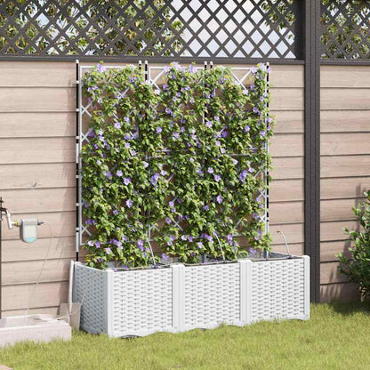 vidaXL Garten-Pflanzgefäß 3 pcs Weiß Stahl