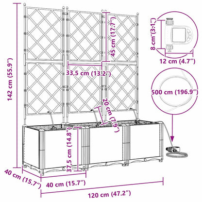 vidaXL Garten-Pflanzgefäß 3 pcs Weiß Stahl