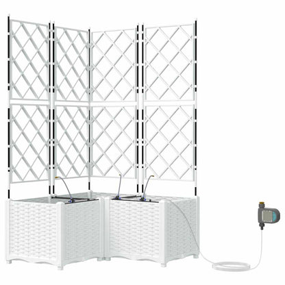vidaXL Garten-Pflanzgefäß 3 pcs Weiß Stahl
