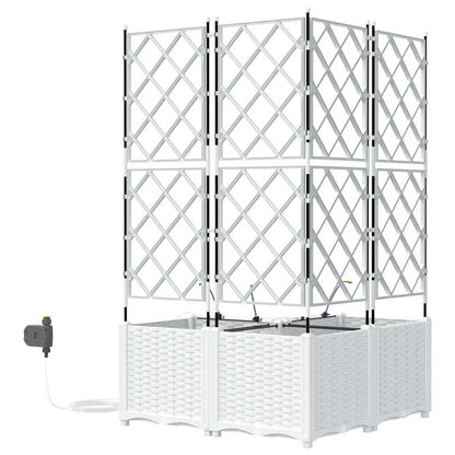 vidaXL Garten-Pflanzgefäß 3 pcs Weiß Stahl