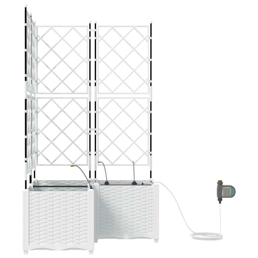 vidaXL Garten-Pflanzgefäß 3 pcs Weiß Stahl