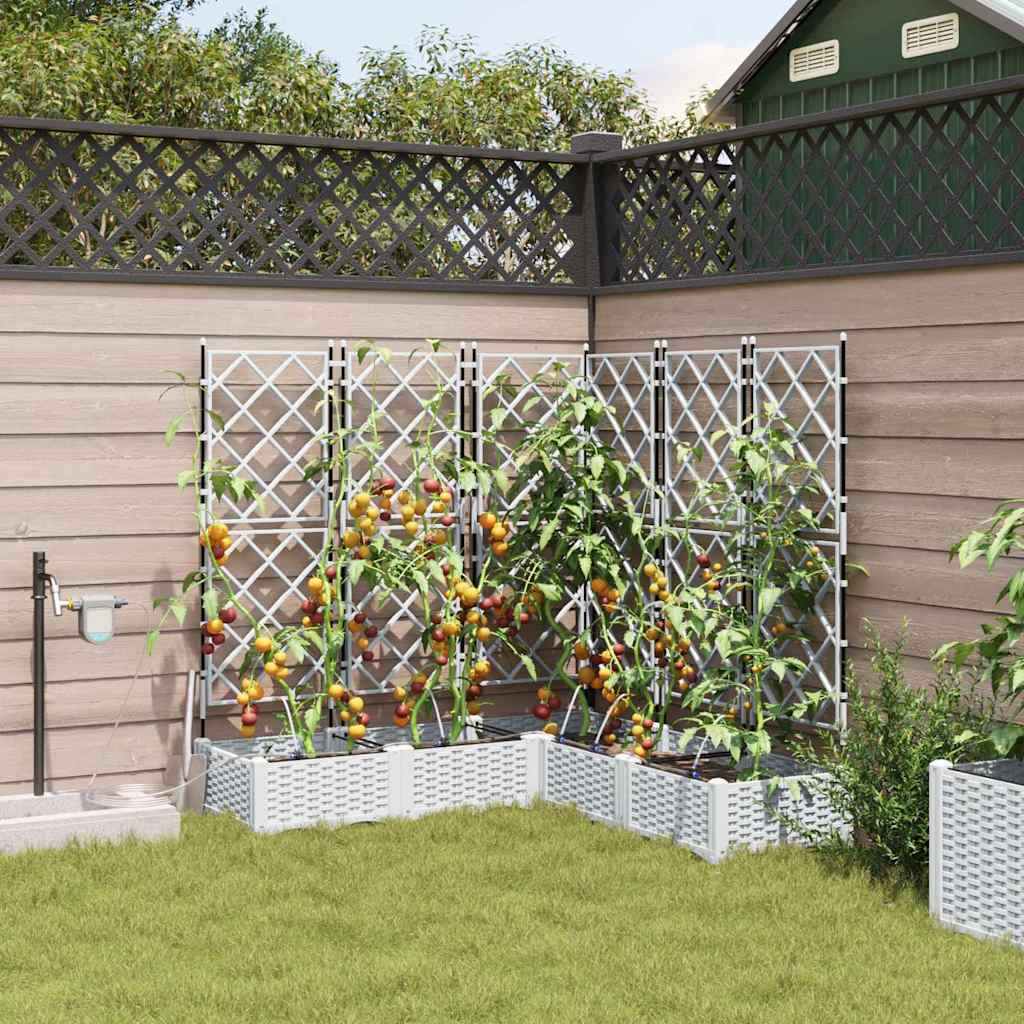 vidaXL Garten-Pflanzgefäß 5 pcs Weiß Stahl