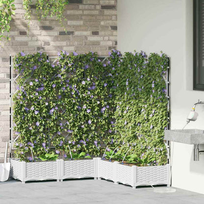 vidaXL Garten-Pflanzgefäß 5 pcs Weiß Stahl