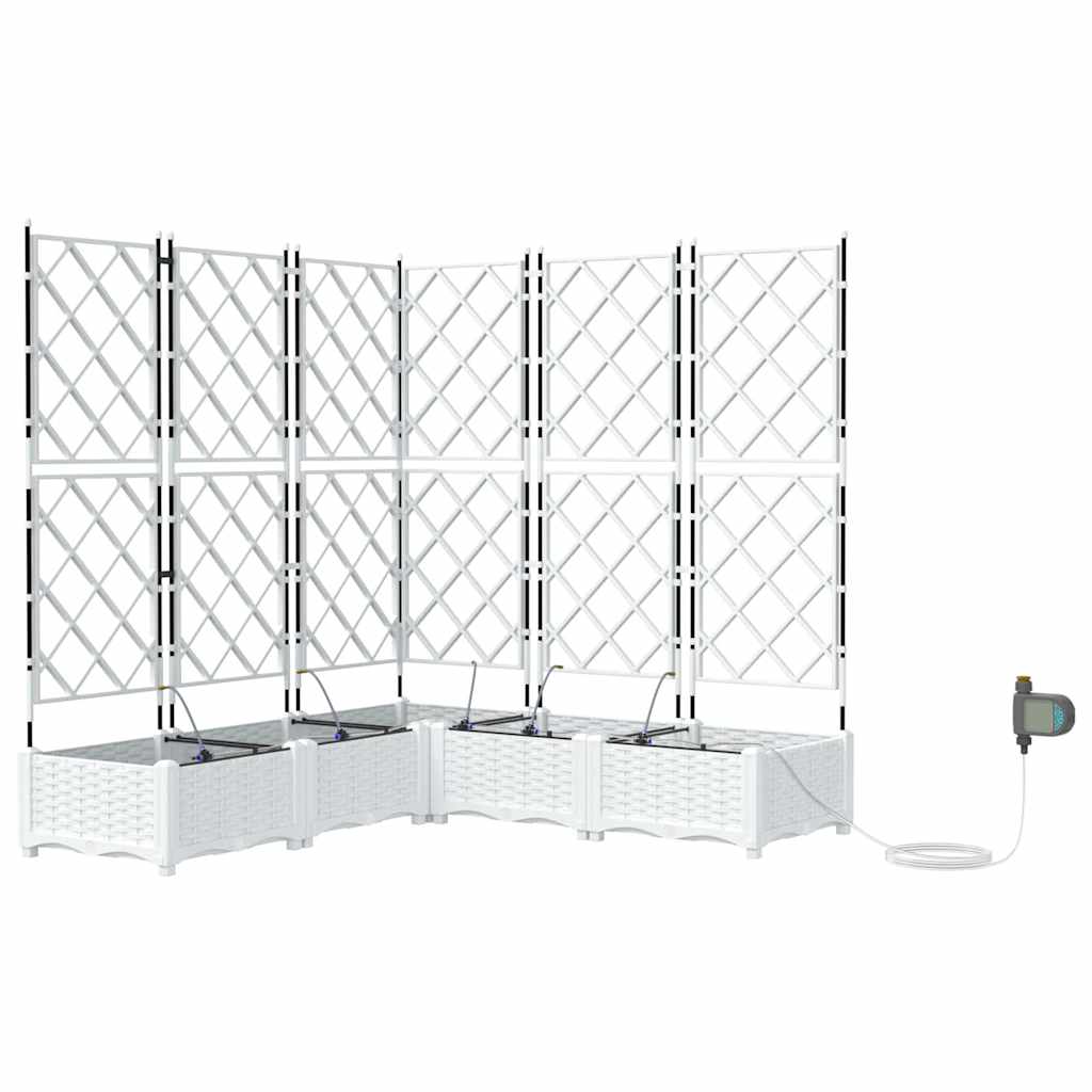 vidaXL Garten-Pflanzgefäß 5 pcs Weiß Stahl