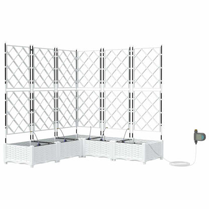 vidaXL Garten-Pflanzgefäß 5 pcs Weiß Stahl