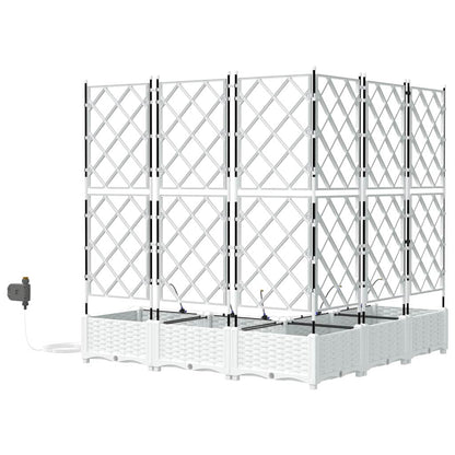 vidaXL Garten-Pflanzgefäß 5 pcs Weiß Stahl