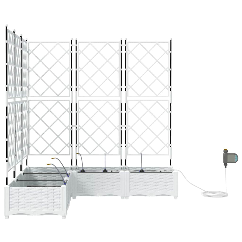 vidaXL Garten-Pflanzgefäß 5 pcs Weiß Stahl