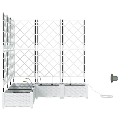 vidaXL Garten-Pflanzgefäß 5 pcs Weiß Stahl