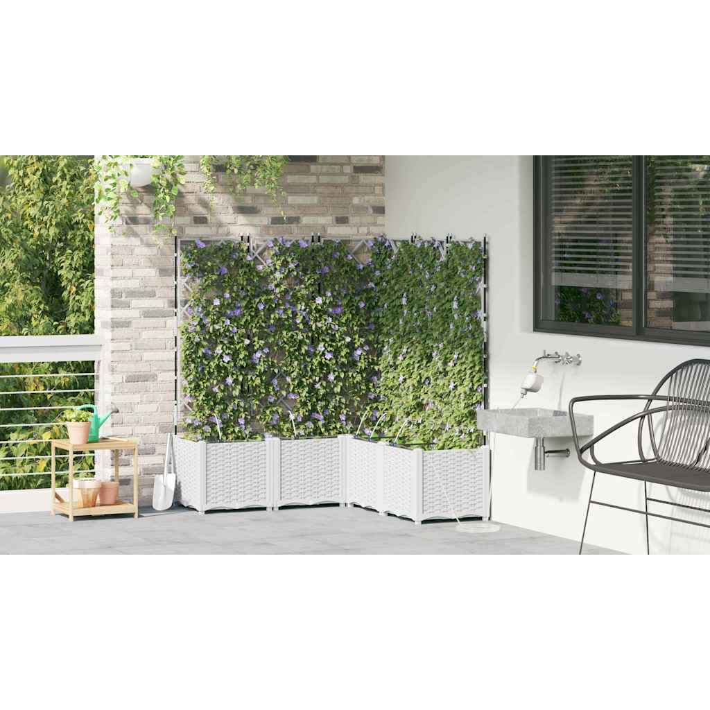 vidaXL Garten-Pflanzgefäß 5 pcs Weiß Stahl