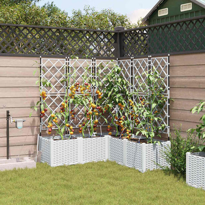 vidaXL Garten-Pflanzgefäß 5 pcs Weiß Stahl