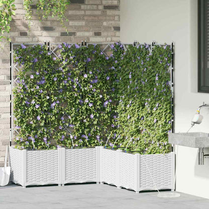 vidaXL Garten-Pflanzgefäß 5 pcs Weiß Stahl