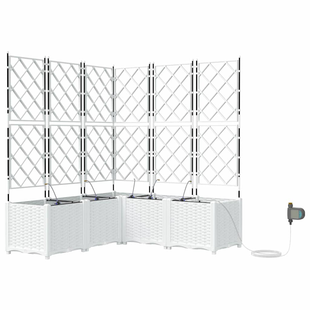 vidaXL Garten-Pflanzgefäß 5 pcs Weiß Stahl