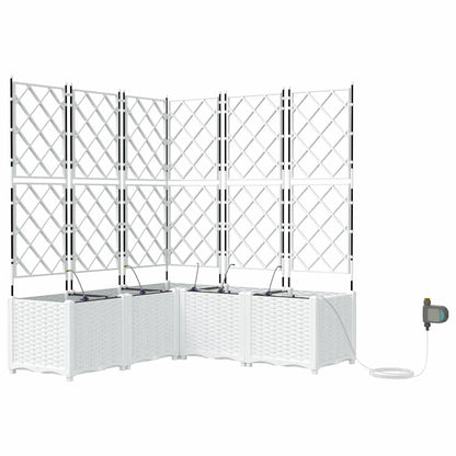 vidaXL Garten-Pflanzgefäß 5 pcs Weiß Stahl