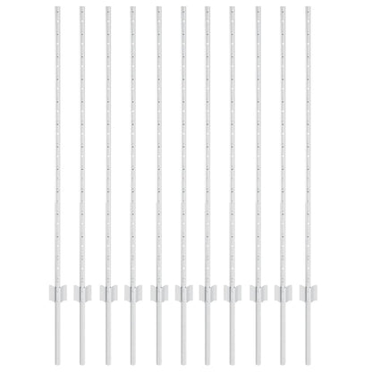 Zaunpfosten 11 pcs Silber 120 cm Stahl