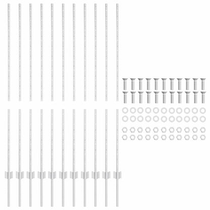 Zaunpfosten 11 pcs Silber 140 cm Stahl