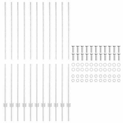 Zaunpfosten 11 pcs Silber 160 cm Stahl