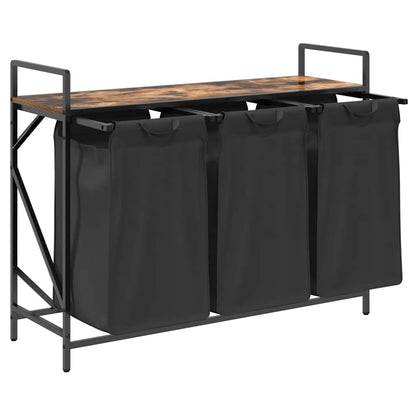 Wäschekorb 3 Fächer mit Ablage Räuchereiche