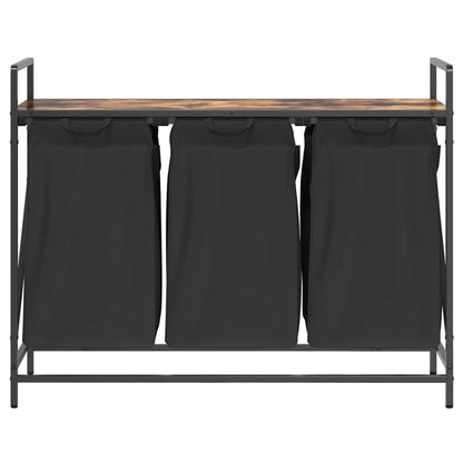 Wäschekorb 3 Fächer mit Ablage Räuchereiche