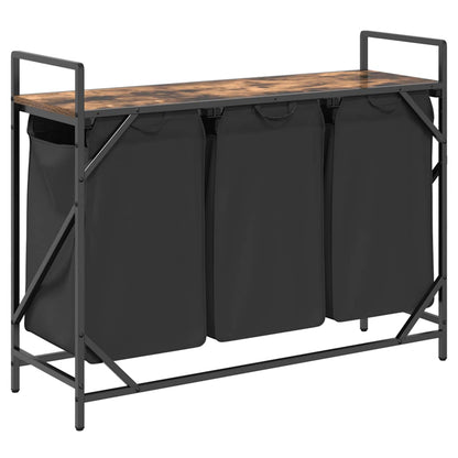 Wäschekorb 3 Fächer mit Ablage Räuchereiche