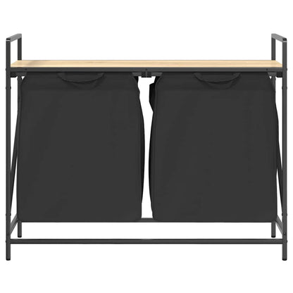 Wäschekorb 2 Fächer mit Ablage Sonoma-Eiche