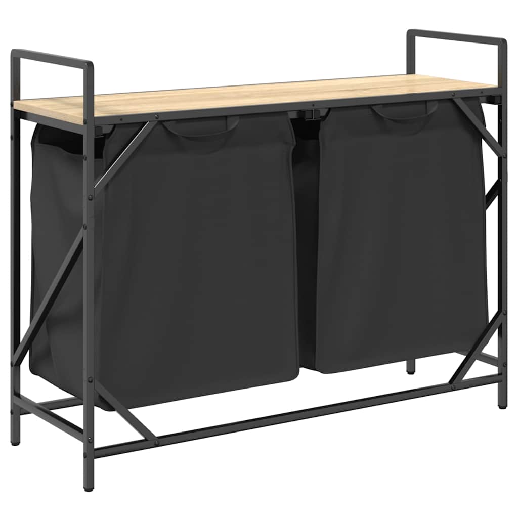 Wäschekorb 2 Fächer mit Ablage Sonoma-Eiche