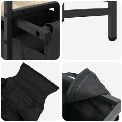 Wäschekorb 2 Fächer mit Ablage Sonoma-Eiche