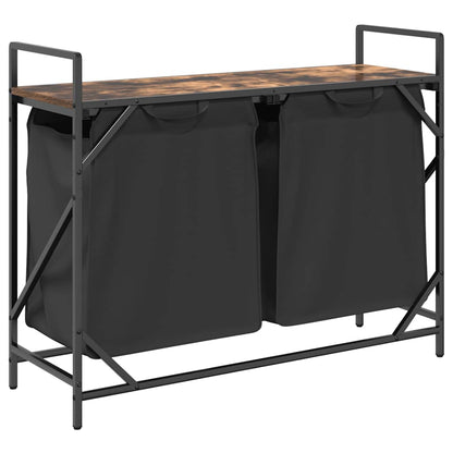 Wäschekorb 2 Fächer mit Ablage Räuchereiche