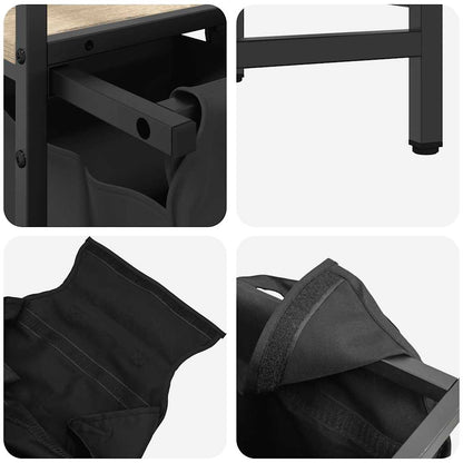 Wäschekorb 3 Fächer mit Ablagen Sonoma Eiche