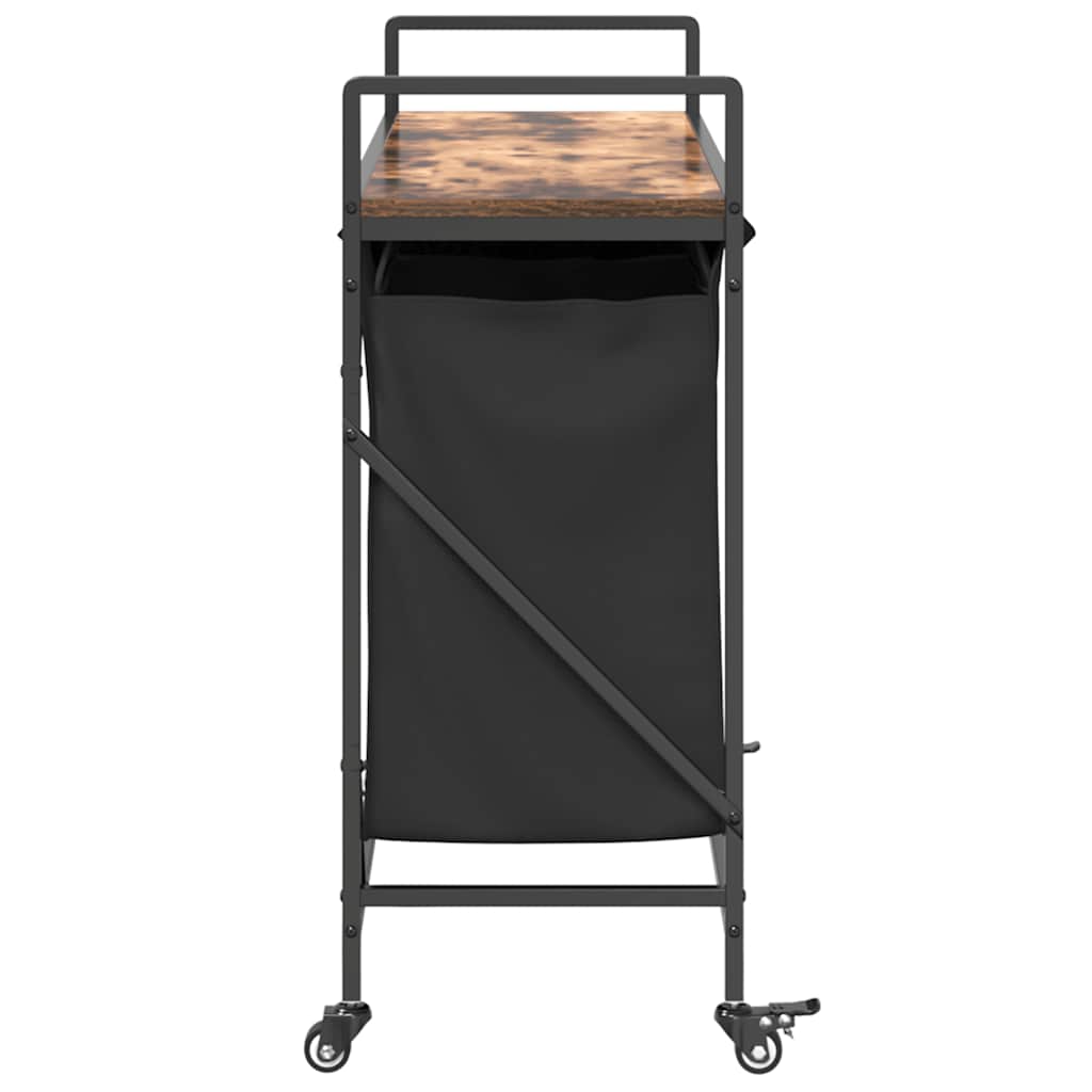 Wäschekorb 3 Fächer mit Rollen Räuchereiche