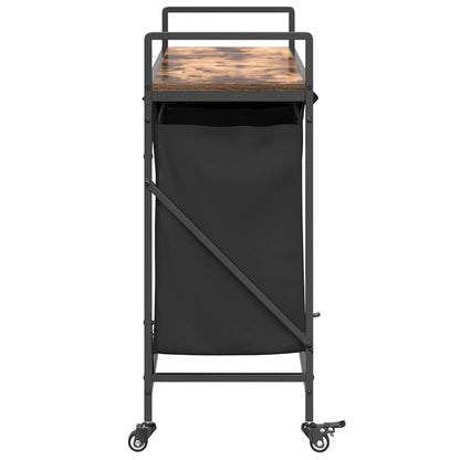 Wäschekorb 3 Fächer mit Rollen Räuchereiche