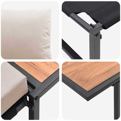 Outdoor-Stahl-Sitzmöbel 2 pcs Taupe Stahl