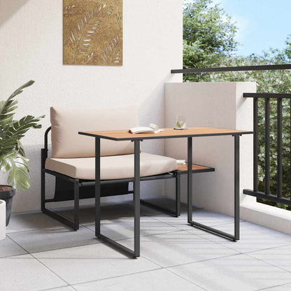 Outdoor-Stahl-Sitzmöbel 2 pcs Taupe Stahl