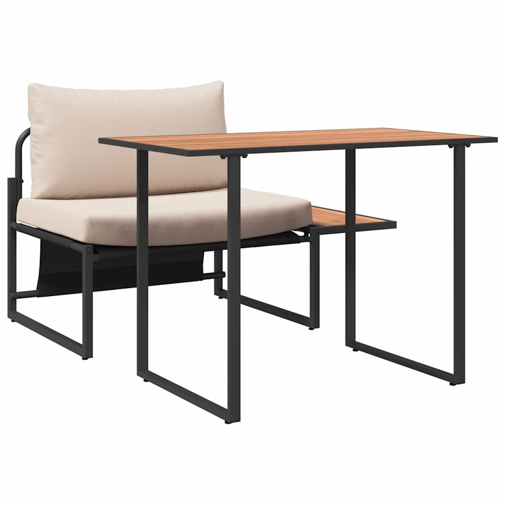 Outdoor-Stahl-Sitzmöbel 2 pcs Taupe Stahl