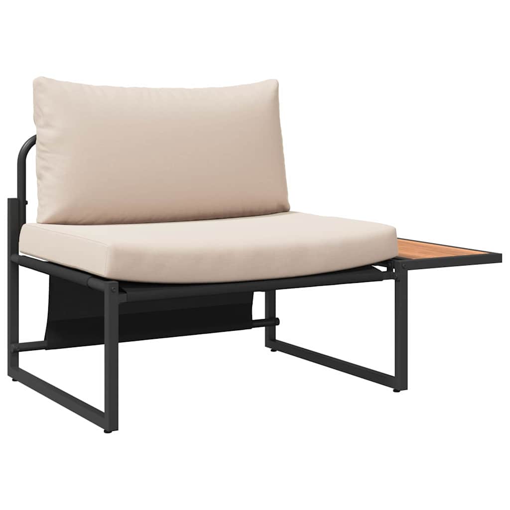 Outdoor-Stahl-Sitzmöbel 2 pcs Taupe Stahl